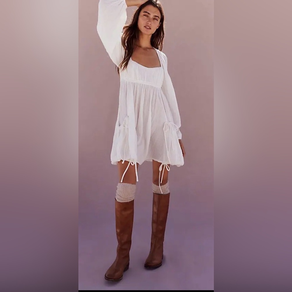 Free People Clea in ivory Mini Dress